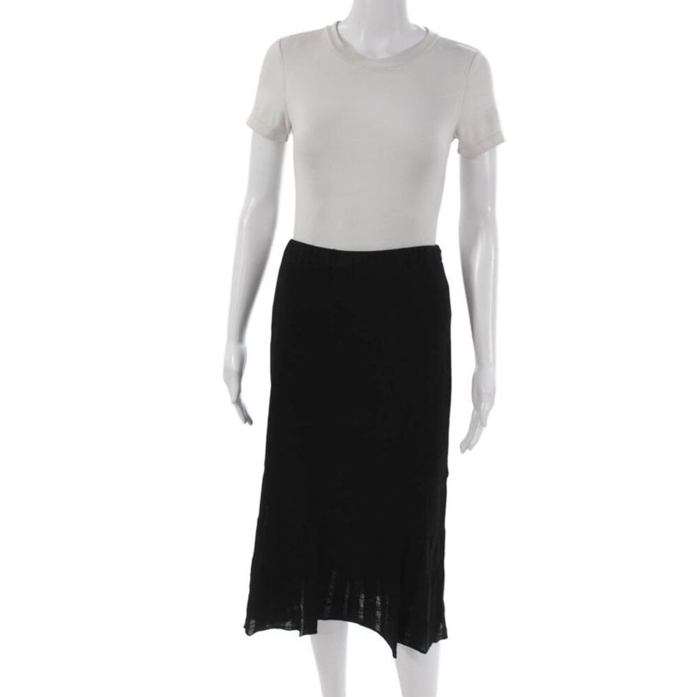 Stizzoli Women A-Line Skirt Black Midi Viscose Pull On Size S